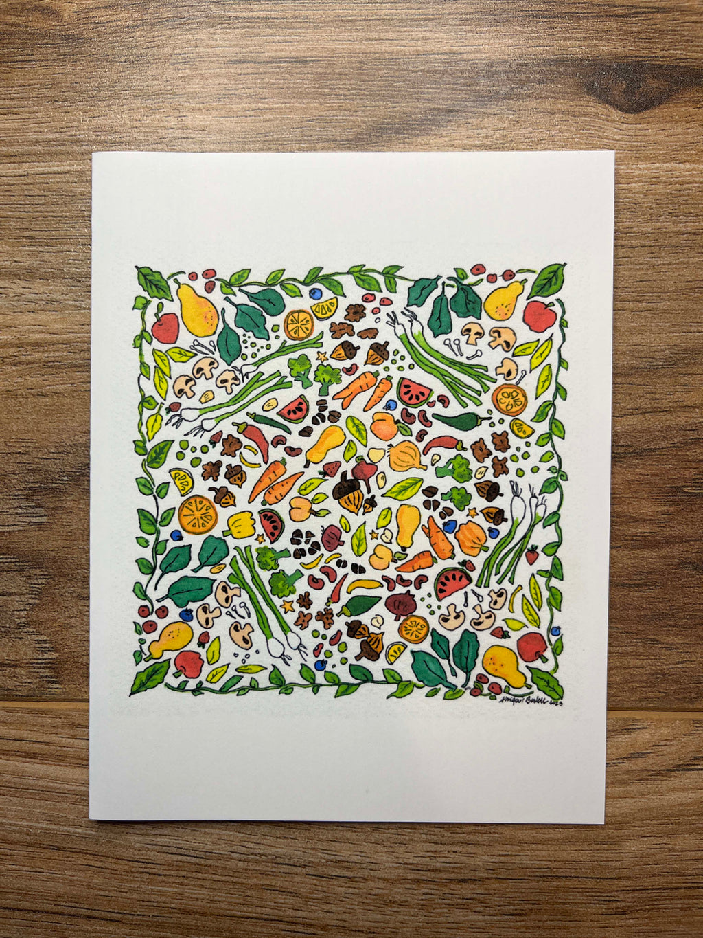 Fruit & Veg Pattern Notecard