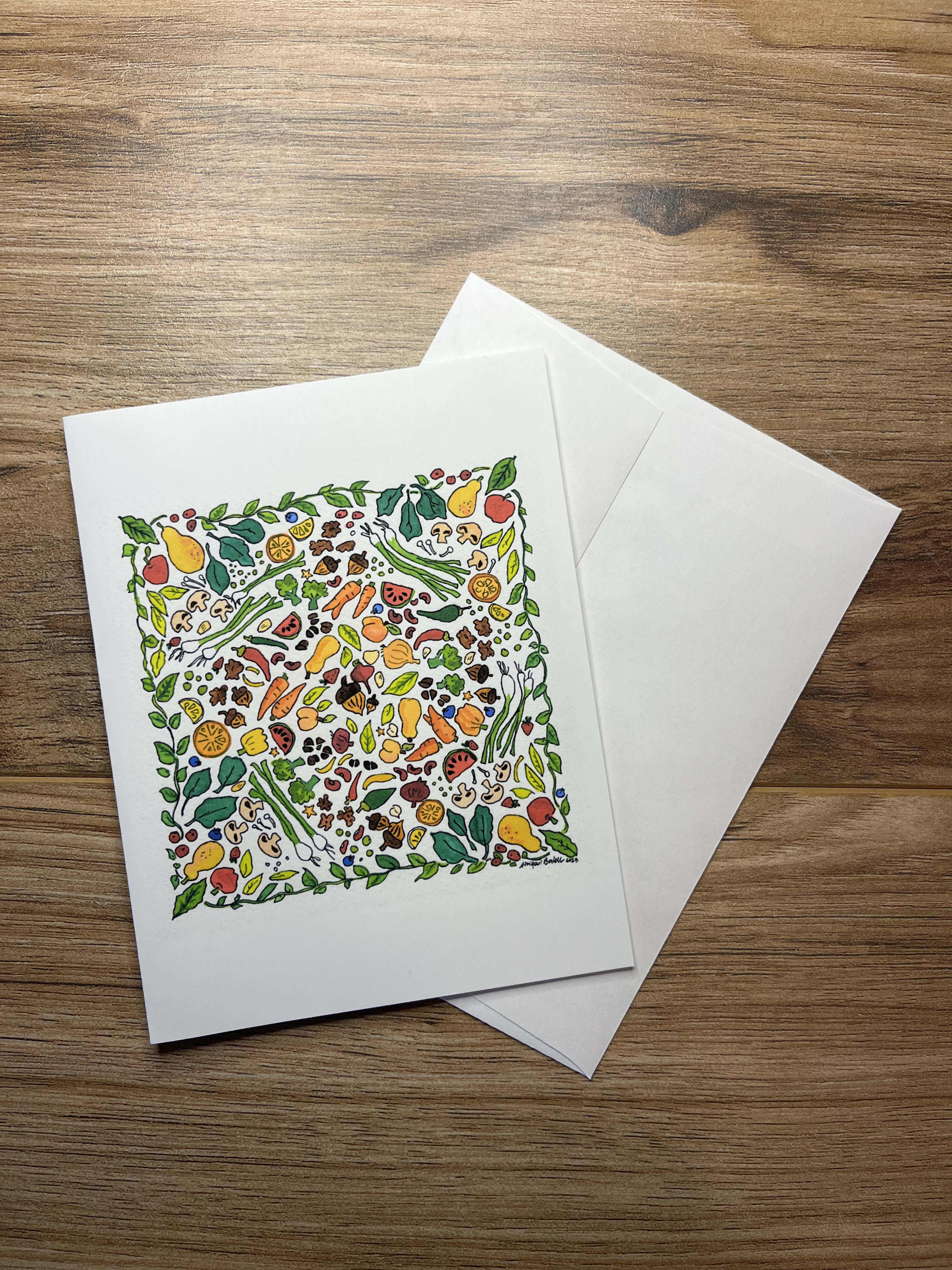 Fruit & Veg Pattern Notecard