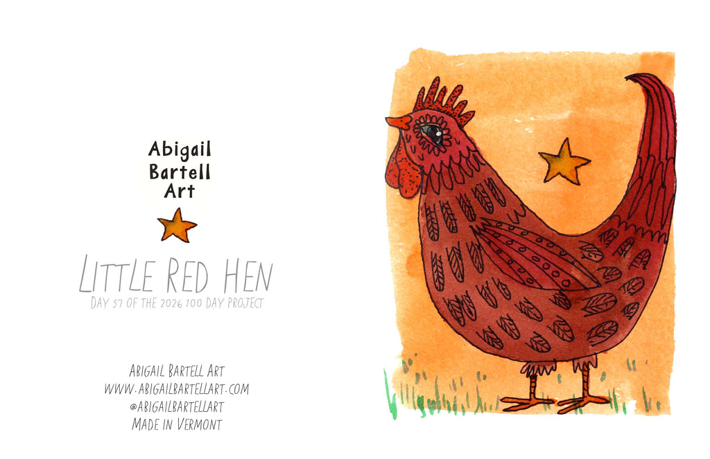 Little Red Hen Notecard