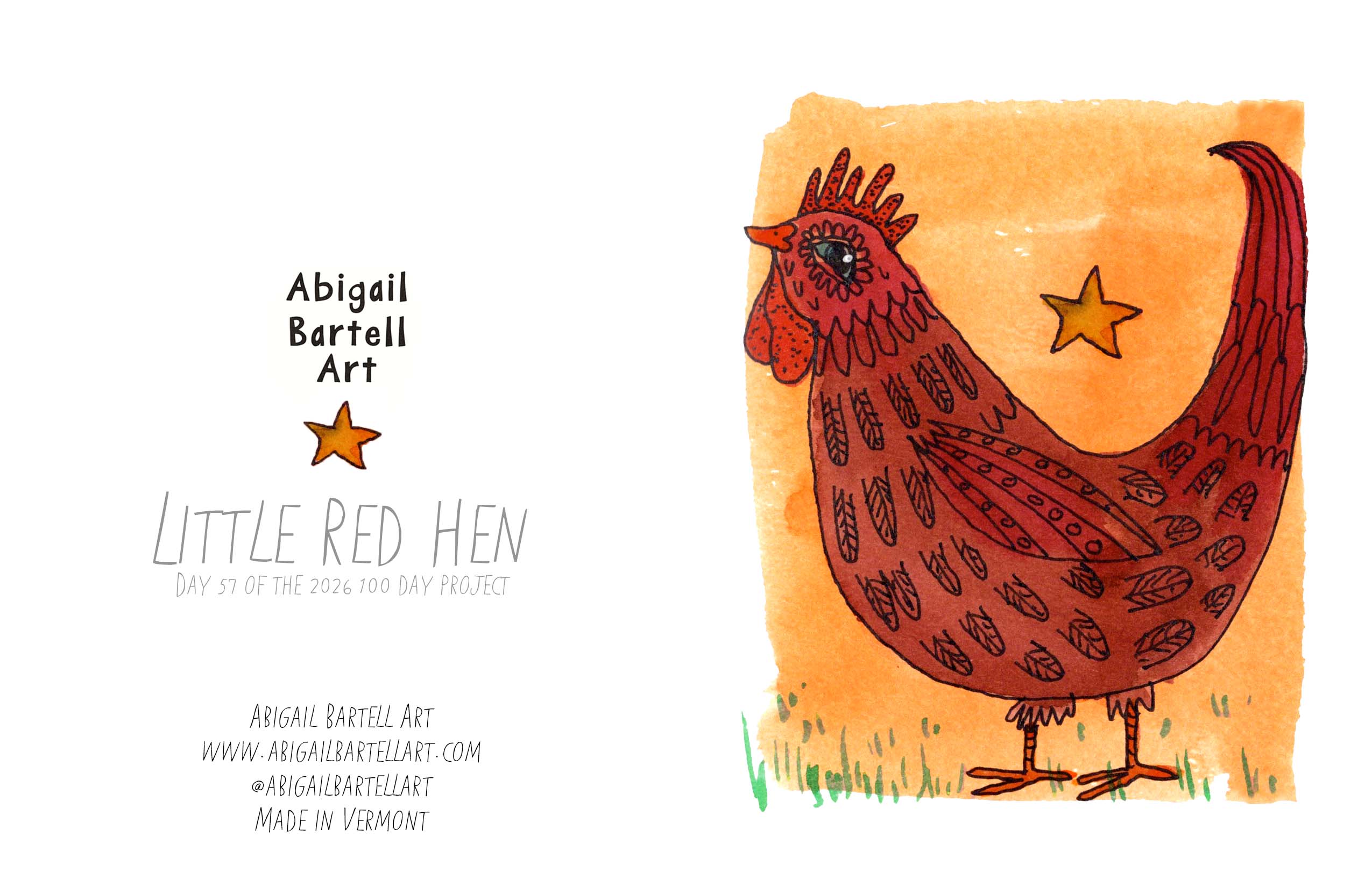 Little Red Hen Notecard