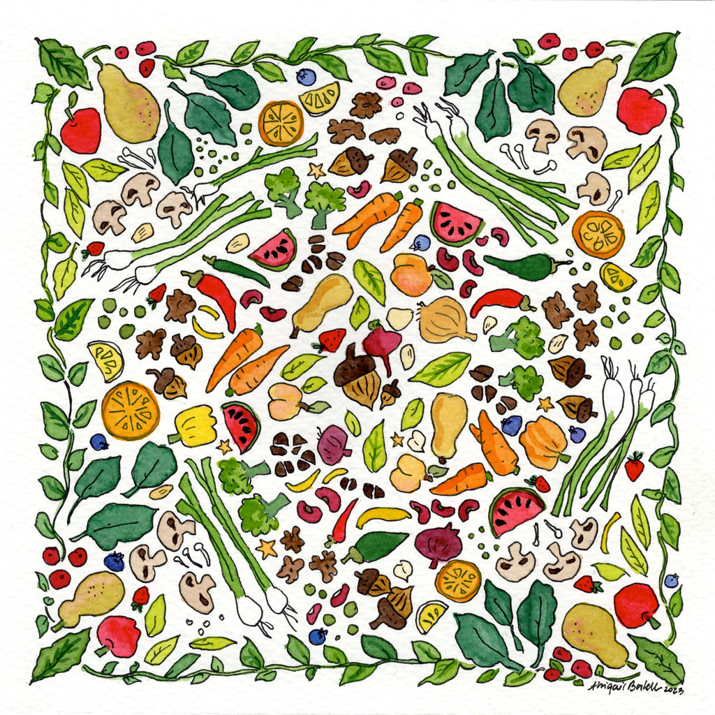 Fruit & Veg Pattern Notecard