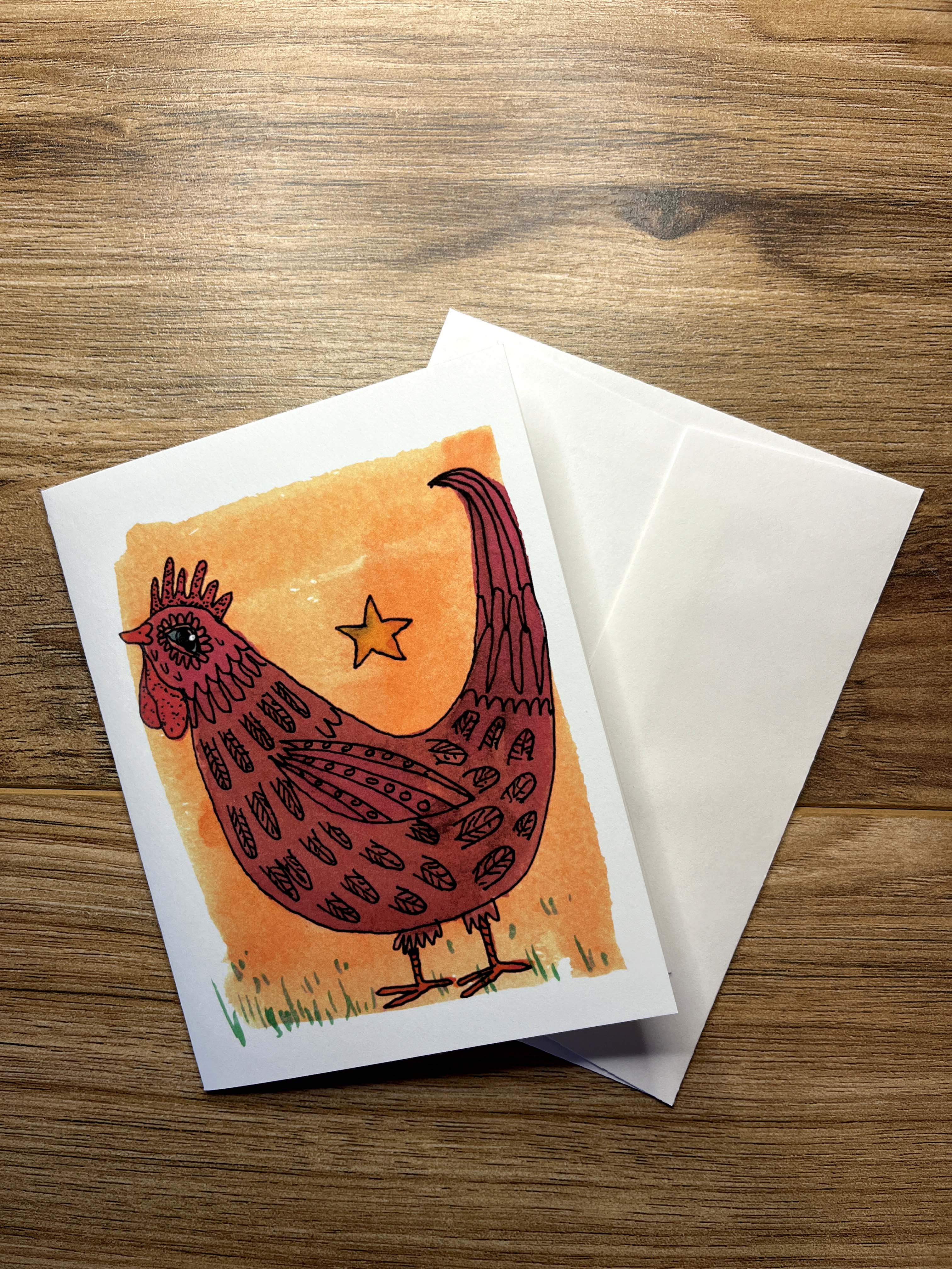Little Red Hen Notecard