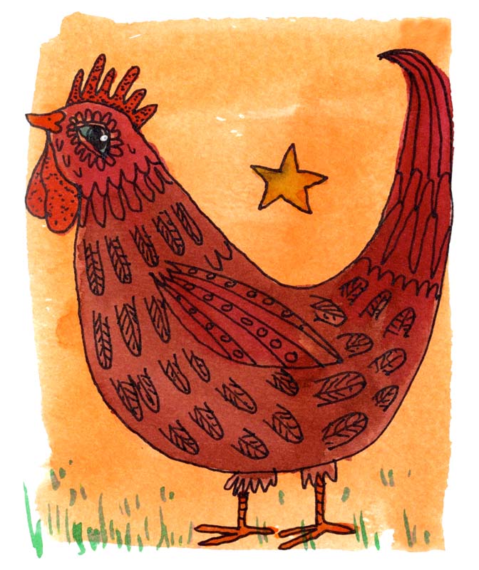 Little Red Hen Notecard