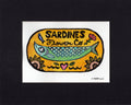 Flower Co. Sardines- Hand-Painted Linoleum Block Print: Marigold